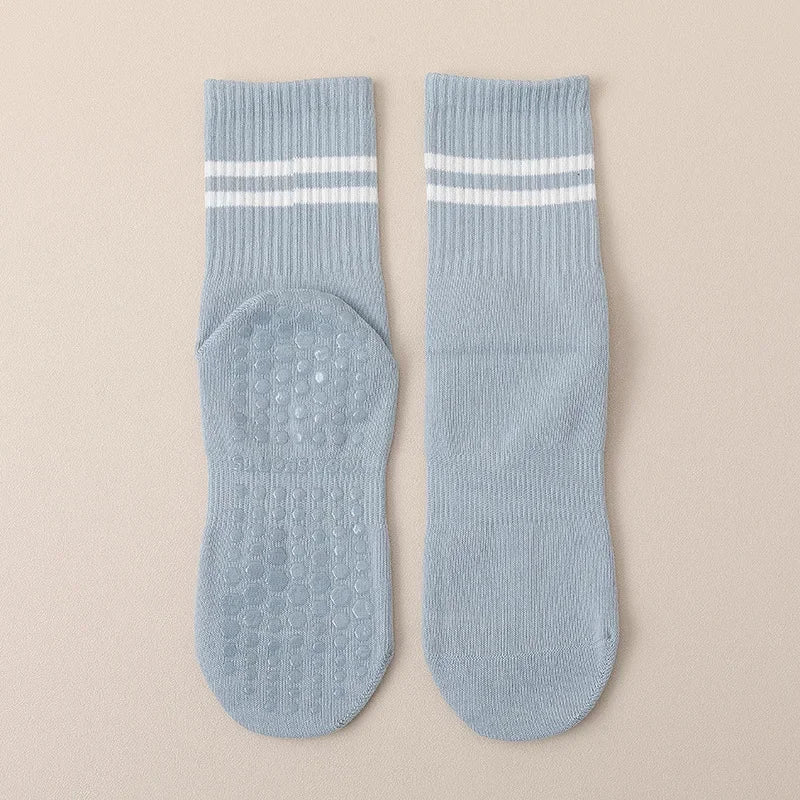 Professional Non-Slip Cotton Yoga Socks with Silicone Grip for Indoor Fitness, Dance, and Pilates