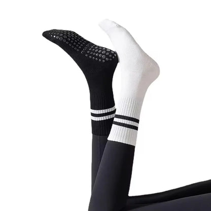 Professional Non-Slip Cotton Yoga Socks with Silicone Grip for Indoor Fitness, Dance, and Pilates